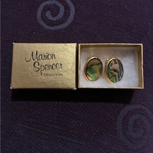 Gold Abalone Earrings